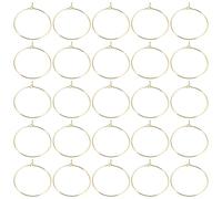 STOBAZA 200 Piezas Marcadores para Copas de Vino 200 Unidades 25 MM Anillos Metálicos Dorados Reutilizables Identificadores de Bebida para Bodas Fiestas y Eventos Sociales