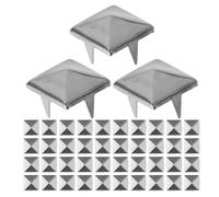 STOBAZA 200 Unidades cuadradas para cinturones tachuelas para collares de perros pernos metálicos de cuatro mandíbulas Pendientes de moda de bricolaje DIY tachuelas para ropa Silver