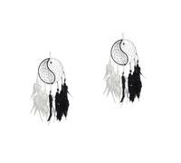STOBAZA 2piezas Atrapa Sueños Yin Colgante Circular De Pared Adorno Para Decoración y Automóvil Para Bodas y Fiestas