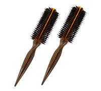 STOBAZA 2piezas Cepillo Rizador de Alta Temperatura Peine Redondo de Cerdas de Jabalí para Rizar y Peinar el Cabello Fino para Viajes y Uso Profesional