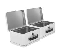 STOBAZA 2piezas Mini Caja De Hojalata Vintage Para Almacenamiento De Joyas y Artículos Para Recuerdos De Bodas y