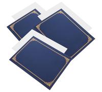STOBAZA 3 Juegos Fundas para Certificados, Carpetas de Papel para Documentos, 3 Uds, Azul Marino, Papel, Diseño Clásico y Simple, para Diplomas y Cartas de Nombramiento