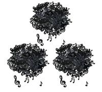 STOBAZA 3 Paquetes Confeti Varios estilos de Papel en Forma de Notas Musicales Negro Ligero y Brillante para Decoración de Fiesta y Adorno de Mesa Adecuado para Cumpleaños y Celebraciones