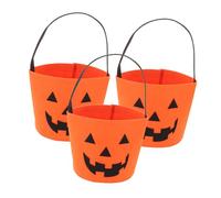 STOBAZA 3 Piezas bolsa de dulces de halloween bolsa de dulces de calabaza de halloween cesta de calabaza de fieltro cubo mini o sintió Naranja