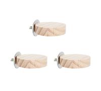 STOBAZA 3 Piezas Plataforma de Madera para Pájaros Pequeños, Trampolín de Ardilla y Soporte para Loros de Mascotas, Tabla de Salto Natural de 5.5 Cm para Jaula, Accesorio Práctico