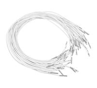 STOBAZA 30 Piezas Cordón Elástico Redondo Blanco para Sombrero Clips de Metal, Cuerda de Poliéster y Látex de 2mm de Grosor, 40cm, Adecuado para Manualidades y Ajuste Cómodo