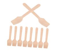 STOBAZA 300 Piezas Mini Cucharas de Madera Desechables con Cuadrada para Degustación de Yogur Postres y Helados para Catering