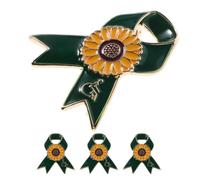 STOBAZA 4 Piezas Broche de Girasol de Aleación Verde para Eventos de Caridad y Actividades de Voluntariado, Fácil Identificación y Cómodo de Llevar
