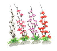 STOBAZA 4 Piezas Decoración de Plato de Sushi Flores Artificiales Japonesas para Restaurante y Hogar Adornos Resistentes para Sashimi Blanco y