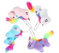 STOBAZA 4 Piezas Llavero de Peluche Unicornio Colorido, Colgante Suave | Felpa y Algodón Pp, Aleación de Zinc, Adorno Colgante Ligero, para Mochila, Bolso y Decoración Infantil