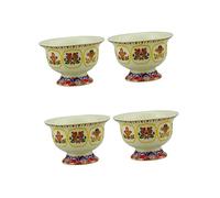STOBAZA 4 Piezas Portalámparas Ghee Taza De Ofrenda China Cuenco De Agua Del Templo Cuenco De Altar Tazón De De Yoga Portavelas Budista Candelita Cuenco Zen Cerámica Santo Grial