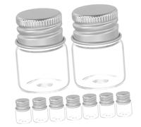 STOBAZA 48piezas Frascos De Vidrio Pequeños Tapa De Aluminio Mini De Vidrio Transparentes Vacíos Para Perfumes Líquidos Recipientes De Muestra Reutilizables Para Almacenar Líquidos