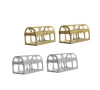 STOBAZA 4piezas Contenedores De Forma De Cofre De Almacenamiento Decorativo y Bodas Caja De Plata
