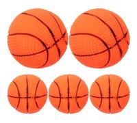 STOBAZA 5 Juguetes Interactivos para Perros Pequeños, Pelota Chirriante de Vinilo Forma de Baloncesto, Resistente para Masticar y Entrenamiento