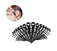 STOBAZA 50 piezas Expansores de Oreja de Acrílico Negro Joyería de Piercing Unisex para Aurícula Conos para Agrandar Perforaciones Corporales Accesorios para Expansión de Oídos
