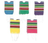 STOBAZA 5piezas Mini Fundas para Botellas De Cerveza Estampado De Arcoíris Decoración para Fiestas Cinco De Mayo Decoración De Botellas Festivas