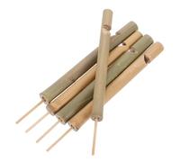 STOBAZA 5piezas Silbato De Bambú Para Pájaros Flauta Artesanal De Sonido Preciso Fácil De Transportar Para Parques Jardines y Granjas
