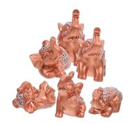 STOBAZA 6 Estatuas De Elefante De Resina: Minifiguras De Elefante para Decoración del Hogar, Adornos De Buena Suerte Feng Shui, Pequeñas Esculturas De Animales para Estanterías Y