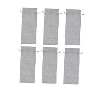 STOBAZA 6 Piezas Bolsa para Envasar Vino Tinto Cordón Color Natural Bolsas De Obsequio para Botellas De Vino Fundas Reutilizables De Arpillera