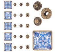 STOBAZA 6 piezas Botones Presión Metálicos Multifunción de Aleación y Vidrio Broches Decorativos para Ropa Manualidades y Accesorios Acabado Antiguo