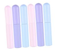 STOBAZA 6 piezas Cepillo de Labios de Silicona con Tapa de Unidades Rosa Púrpura y Azul Aplicador Redondo para Maquillaje Preciso Suave y Portátil para Barras y Brillo