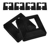 STOBAZA 6 Piezas Cubierta Base del Poste de Plástico Negro Diseño Dividido Cuadrado para Exteriores E Interiores Acabado Pulido y Aspecto Elegante