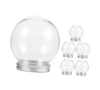 STOBAZA 6 Piezas Globos de Agua Diy Transparentes para Manualidades Bolas de Plásticas Claras con Tapa Giratoria de Aluminio Suministros para Navidad