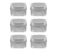 STOBAZA 6piezas Latas de Almacenamiento de Metal Pequeñas Cajas de Hojalata Cuadradas para Guardar Velas Dulces y Cerillas Color Plateado