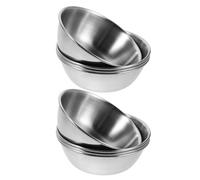 STOBAZA 8 Piezas Cuencos Faciales de Acero Inoxidable Redondos para Mezclar Mascarillas, Resistentes y Multiuso, Ideales para Salones de Belleza y Spa, Color Plata Elegante