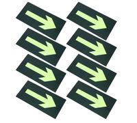 STOBAZA 8 Piezas Pegatinas de Señales de Fuego Fosforescentes para Salida de Emergencia Flechas Direccionales Claras, Material Pvc Adecuado para Centros Comerciales y Emergencias