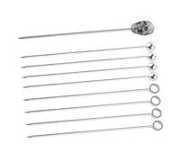 STOBAZA 9 Piezas Pinchos Inoxidable para Cócteles y Frutas Herramienta de Coctelería Reutilizable Resistente para Bares Fiestas y Aperitivos