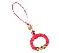 STOBAZA Anillo Para Teléfono Dedo y Cordón Colgante Para Móvil, Accesorio Ligero, Tejido a Mano, Tamaño Grande, Color Rojo Intenso, Uso Para Oficina y Viajes