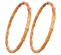 STOBAZA Asas Redondas de Bambú Naturales para Bolso DIY 2 Piezas Diámetro Interior de 15 CM Accesorios para Manualidades Manijas Ecológicas y Resistentes para Bolsos de Mano y Carteras