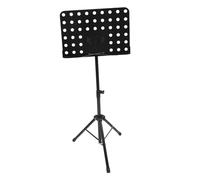 STOBAZA Atril de Partituras Plegable y Portátil para Libros de Música en Negro, Acero Ligero y Abs, Vista Multiángulo y Manos Libres para Tocar Guitarra