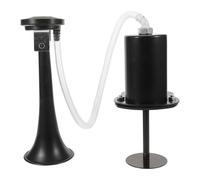 STOBAZA Bocina de Aire para Bicicleta Metálica Negra, Campana en Forma de Cuerno Compacta y Ligera, Accesorios para Ciclismo, Bocinas de Bicicleta Sonido Potente para Carretera y Montaña