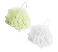 STOBAZA Bolas de Ducha Exfoliantes Hogar 2 Piezas Blanco y Verde Esponja de Baño Espumosa Suave y Compacta para Limpieza Profunda y Uso Diario en Baño