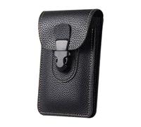 STOBAZA Bolsa de Cintura Multifuncional para Cinturón en PU Negro Funda para Teléfono Móvil Compacta Ligera y Resistente Adecuado para Exteriores como Playa Compras y Uso Diario