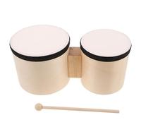 STOBAZA Bongós de Percusión Manual de Madera para Principiantes Juego de 2 Tambores de 5 y 6 Pulgadas con Baquetas Instrumento Portátil Adecuado para Educación Musical y Actividades
