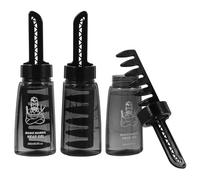 STOBAZA Botellas Aplicadoras Vacías para Gel de Peinar Cabello con Peine Integrado Envases Recargables de Plástico Transparente Pack de 3 Unidades de 260 Ml para Uso Casa y Barbería