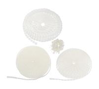 STOBAZA Cadena de Perlas Artificiales de 5 M, Rollos de Guirnalda de Cuentas Beige en 4 Estilos (Flor 9 Mm, Cuadrada 10 Mm, Doble Línea 8 Mm, Redonda 8 Mm) para Decoración de