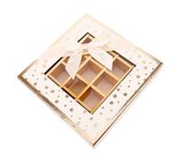 STOBAZA Caja de Obsequio para Bombones Beige 25 Compartimentos, Caja Vacía para Chocolates Artesanales, Diseñada para Bodas y Celebraciones Obsequios