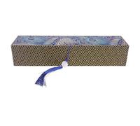 STOBAZA Caja Organizadora de Pergaminos de Arte China de Brocado Azul Flecos, Estuche para Guardar Pinturas y Caligrafía, Almacenamiento Portátil y Versátil para Rollos Decorativos