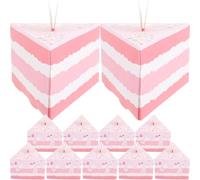 STOBAZA Cajas de Obsequio Triangulares para Dulces y Galletas, Color Rosa Mil Capas, Caja para Fiesta de Cumpleaños, Porta Golosinas Decorativa y Ligera, Embalaje Creativo para
