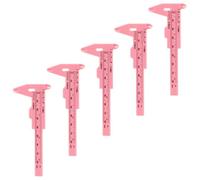 STOBAZA Calibrador de Plástico Rosa para Cejas Regla Deslizante de 80mm, Herramienta Clara E Intuitiva para Medición del Posicionamiento y Diámetro en Maquillaje
