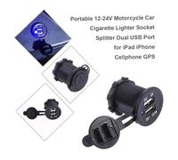 STOBAZA Cargador Adaptador Mechero Coche Dual USB Resistente al Fuego con Indicador LED Azul para GPS Móvil Tablet Compacto y Portátil