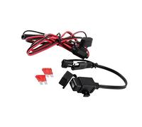 STOBAZA Cargador Doble USB para Motocicleta con Adaptador SAE y Fusible Inline Soporte Giratorio para Teléfono Móvil y GPS Compatible con Motos Scooters y Vehículos