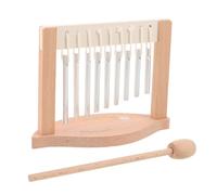 STOBAZA Carillón de Viento de Mesa de Madera Natural, 9 Tonos, Instrumento de Percusión para Meditación y Mindfulness, Campana de Mano para Decoración de Jardín y Relajación Sonora