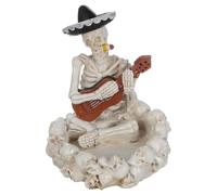 STOBAZA Cenicero de Calavera de Resina Diseño Único para Decoración de Halloween y Uso en Oficina, Adorno de Mesa Resistente para Uso Prolongado