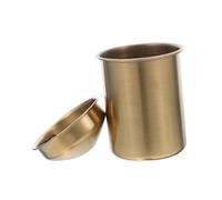 STOBAZA Cenicero De Metal para Patio Cenicero De Camping Mini Bote De Basura para Automóvil Dorado