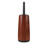 STOBAZA Cepillo de Inodoro de Pie con Soporte Marrón, Diseño Elegante Imitación Madera, Plástico Resistente, Mango Largo para Limpieza Fácil Baño